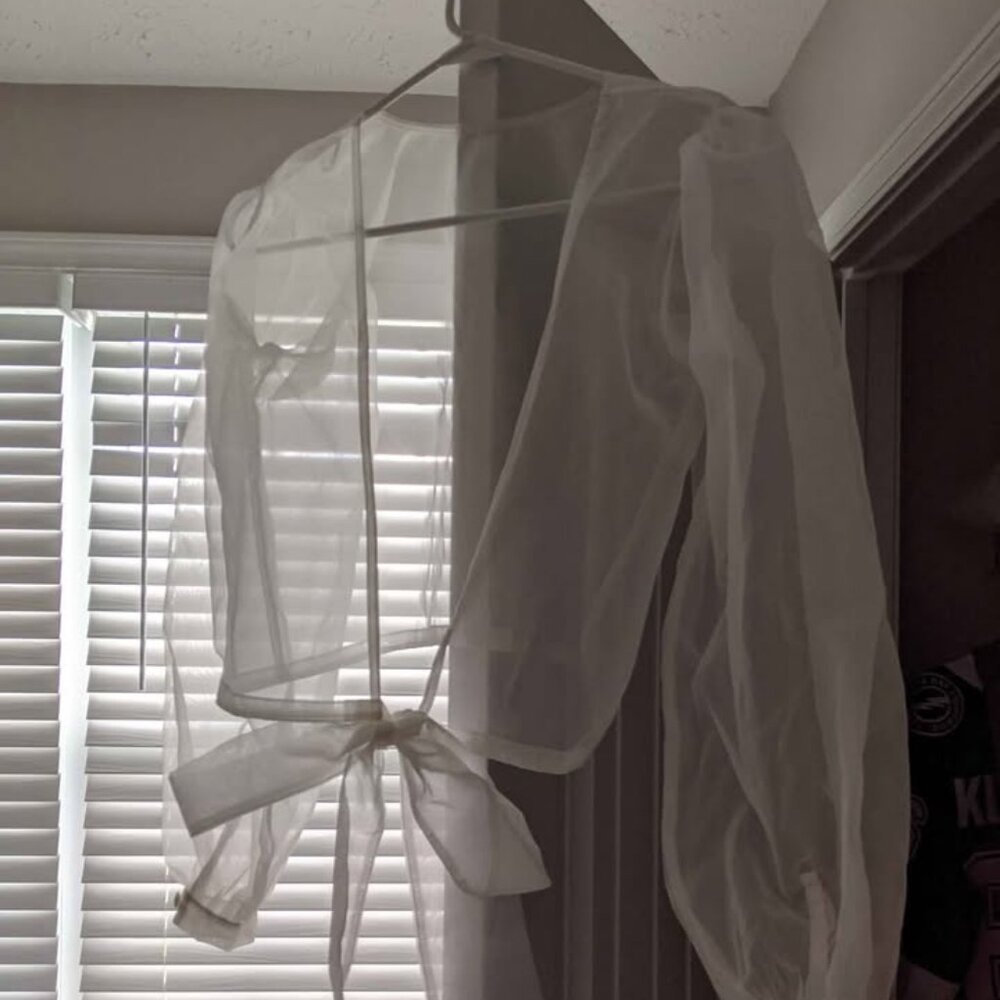 Silk Bridal Organza Wedding Cover Up / Topper (NWOT) - Picture 3 of 6